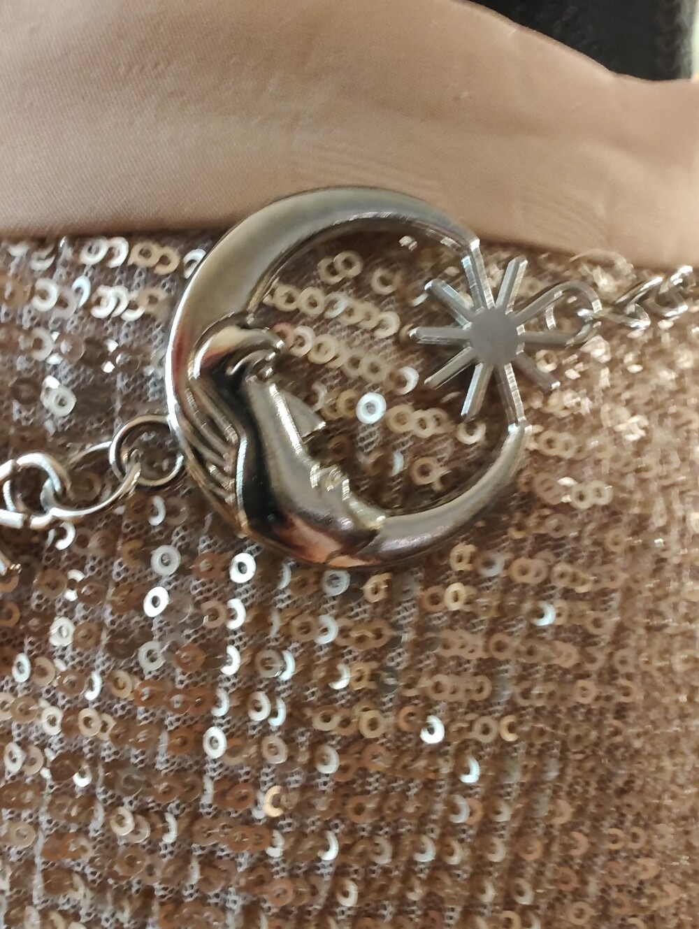 Adjustable Silver Metal Waist Chain Moon & Stars Belt - Picture 8 of 13